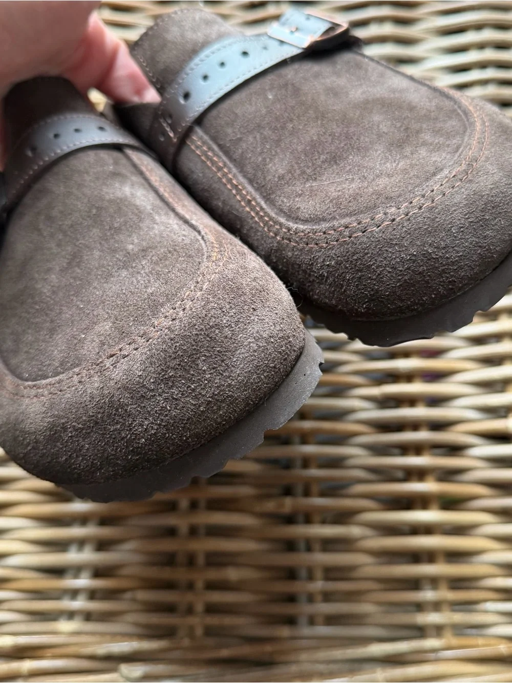 NEW Birkenstock Eaton Suede Clog Sandals Buckle EU 42 US 9 Men’s Brown Shoes